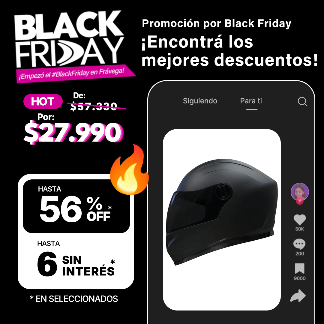 Casco para moto integral Vertigo V32 Vanguard negro mate