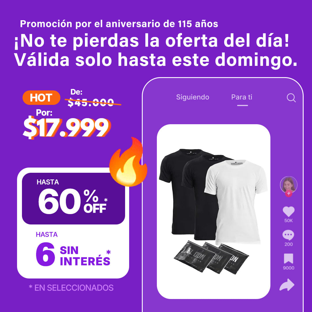 Pack X3 Remeras Básicas Slim El Don Hombre Algodón
