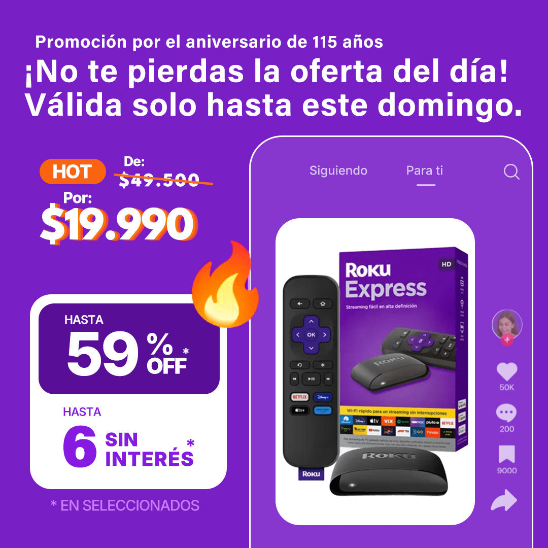 Roku Express 3960 HD dispositivo de streaming con control remoto