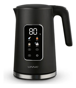Pava Eléctrica Unnic Pantalla Digital Color Táctil Acero Inoxidable 1.7 L Temperatura Prestablecidas Ideal Para Mate Café Te Color Negro
